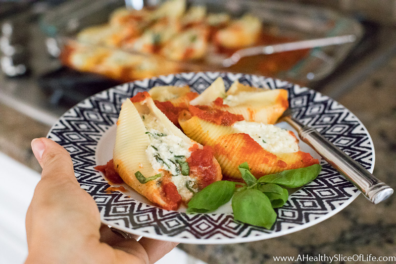 Spinach & Ricotta Stuffed Shells (Bulk Recipe for Freezing)