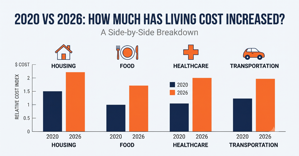 2020 vs 2026 cost of living comparison in the US