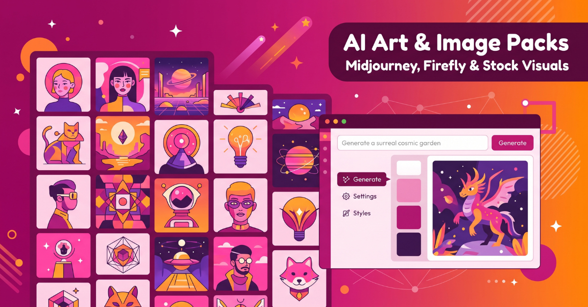 AI-generated art and image packs for sale