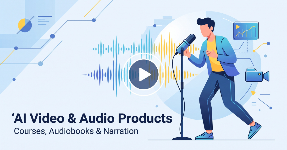 AI video and audio digital products, mini courses