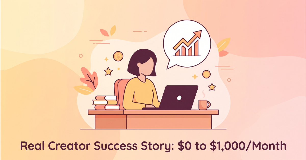 Real Creator Success Story: $0 to $1,000/Month