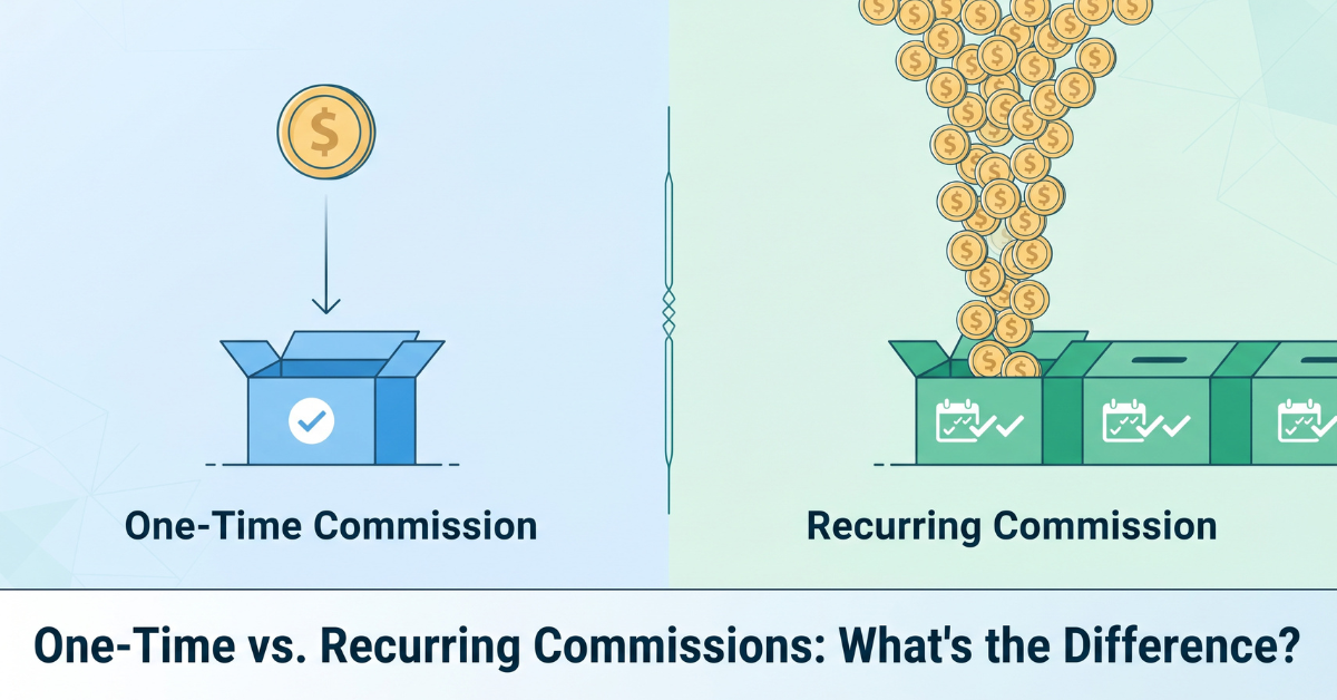 One-time vs recurring commission comparison