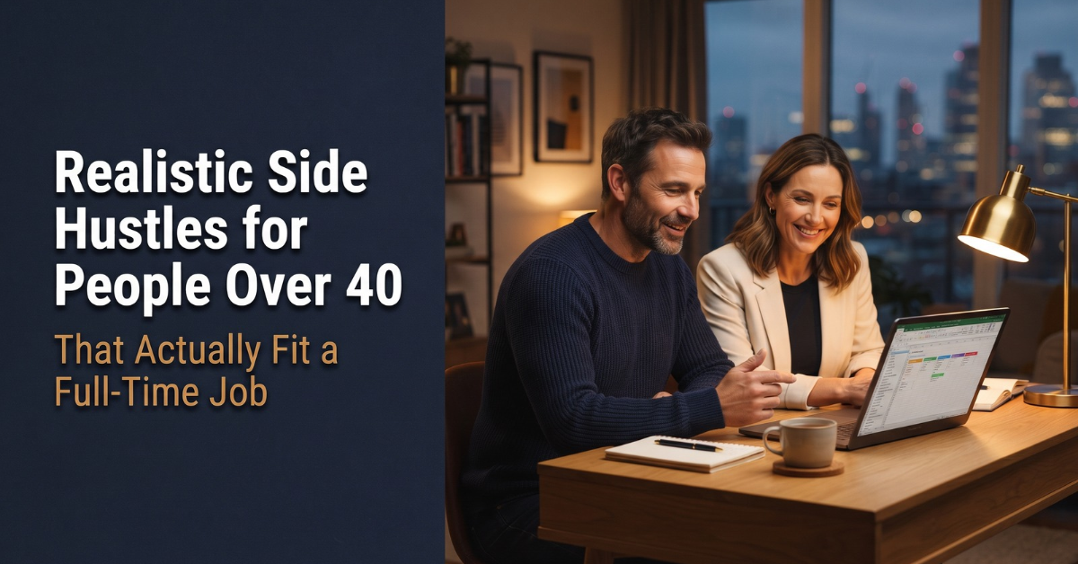 realistic side hustles for people over 40 working from home after a full-time job
